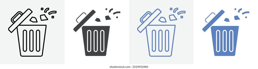 trash icon vector set use for web