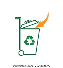 trash icon. vector throw away trash. recycling symbol. sustainability. reuse web icon, eco-friendly, used goods, green energy. Mixed design style