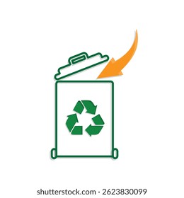 trash icon. vector throw away trash. recycling symbol. sustainability. reuse web icon, eco-friendly, used goods, green energy. Mixed design style