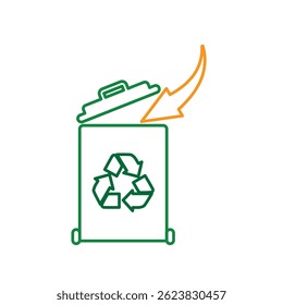trash icon. vector throw away trash. recycling symbol. sustainability. reuse web icon, eco-friendly, used goods, green energy. Line design style