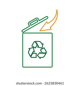 trash icon. vector throw away trash. recycling symbol. sustainability. reuse web icon, eco-friendly, used goods, green energy. Line design style