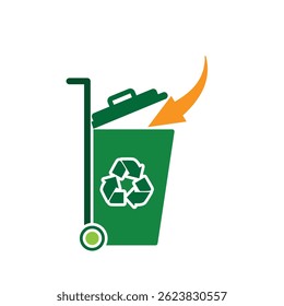 trash icon. vector throw away trash. recycling symbol. sustainability. reuse web icon, eco-friendly, used goods, green energy. Solid design style