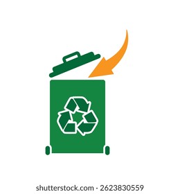 trash icon. vector throw away trash. recycling symbol. sustainability. reuse web icon, eco-friendly, used goods, green energy. Solid design style