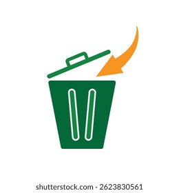 trash icon. vector throw away trash. recycling symbol. sustainability. reuse web icon, eco-friendly, used goods, green energy. Solid design style