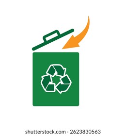 trash icon. vector throw away trash. recycling symbol. sustainability. reuse web icon, eco-friendly, used goods, green energy. Solid design style