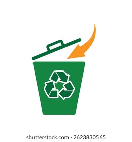 trash icon. vector throw away trash. recycling symbol. sustainability. reuse web icon, eco-friendly, used goods, green energy. Solid design style