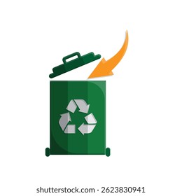 trash icon. vector throw away trash. recycling symbol. sustainability. reuse web icon, eco-friendly, used goods, green energy. simple 3d design style