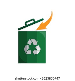 trash icon. vector throw away trash. recycling symbol. sustainability. reuse web icon, eco-friendly, used goods, green energy. simple 3d design style
