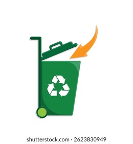 trash icon. vector throw away trash. recycling symbol. sustainability. reuse web icon, eco-friendly, used goods, green energy. simple 3d design style