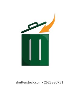 trash icon. vector throw away trash. recycling symbol. sustainability. reuse web icon, eco-friendly, used goods, green energy. simple 3d design style