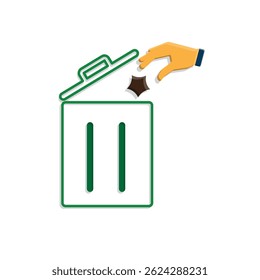 trash icon. vector throw away trash. recycling symbol. sustainability. reuse web icon, eco-friendly, used goods, green energy. Mixed design style