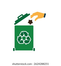 trash icon. vector throw away trash. recycling symbol. sustainability. reuse web icon, eco-friendly, used goods, green energy. Solid design style