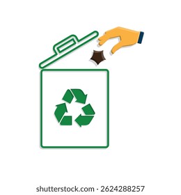 trash icon. vector throw away trash. recycling symbol. sustainability. reuse web icon, eco-friendly, used goods, green energy. Mixed design style