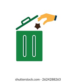 trash icon. vector throw away trash. recycling symbol. sustainability. reuse web icon, eco-friendly, used goods, green energy. Solid design style