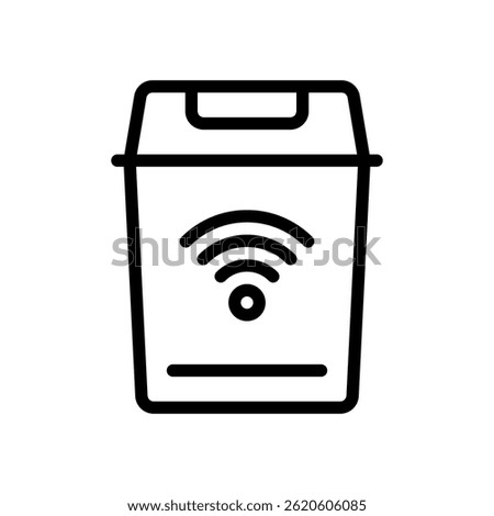 Trash Icon Vector for Waste Management and Disposal. Garbage bin design for environment and cleaning concept. Line Icon