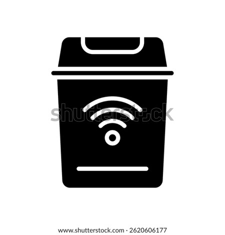 Trash Icon Vector for Waste Management and Disposal. Garbage bin design for environment and cleaning concept. Glyph Icon