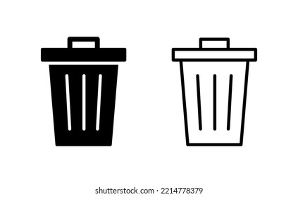 Trash icon vector for web and mobile app. trash can icon. delete sign and symbol.