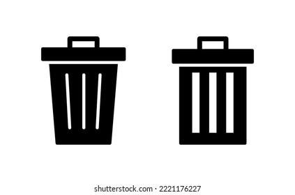 Vector de iconos de la basura para aplicaciones web y móviles. icono de la papelera. signo y símbolo de eliminación.