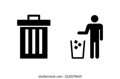 Trash icon vector for web and mobile app. trash can icon. delete sign and symbol.