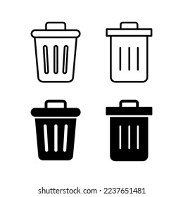 Trash icon vector for web and mobile app. trash can icon. delete sign and symbol.