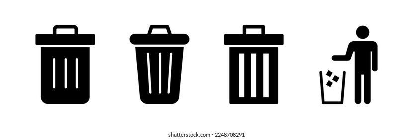 Trash icon vector for web and mobile app. trash can icon. delete sign and symbol.