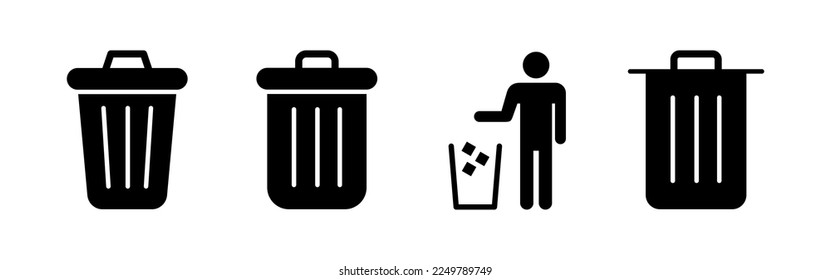 Trash icon vector for web and mobile app. trash can icon. delete sign and symbol.