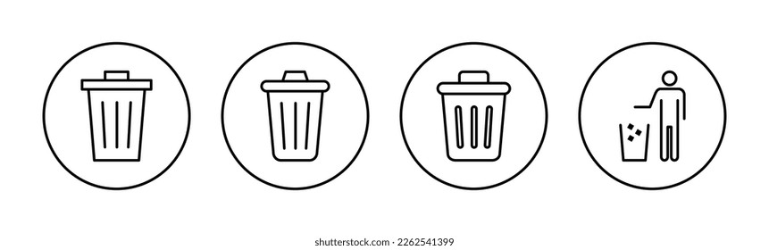 Trash icon vector for web and mobile app. trash can icon. delete sign and symbol.