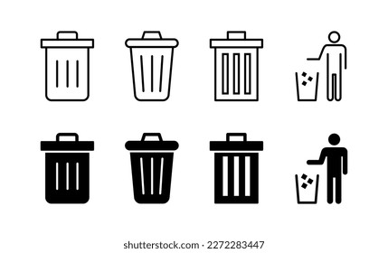 Trash icon vector for web and mobile app. trash can icon. delete sign and symbol.