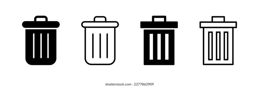 Vector de iconos de la basura para aplicaciones web y móviles. icono de la papelera. signo y símbolo de eliminación.