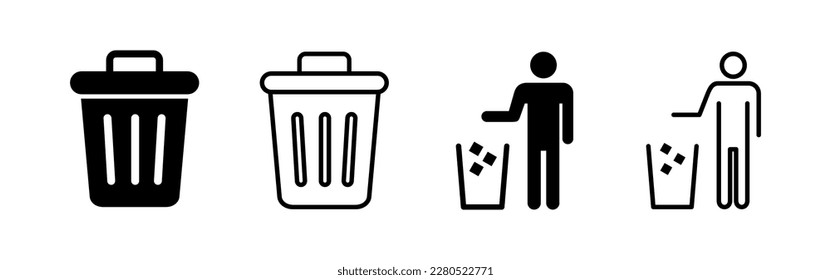 Trash icon vector for web and mobile app. trash can icon. delete sign and symbol.