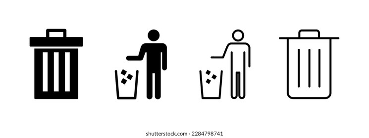 Trash icon vector for web and mobile app. trash can icon. delete sign and symbol.