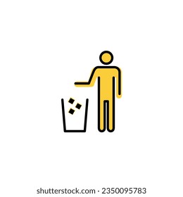 Trash icon vector for web and mobile app. trash can icon. delete sign and symbol.