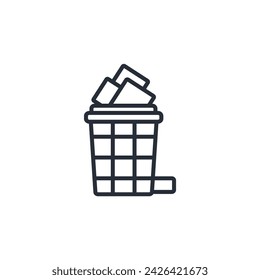 trash icon. vector.Editable stroke.linear style sign for use web design,logo.Symbol illustration.