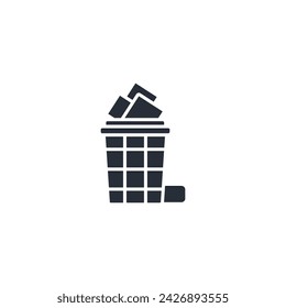 icono de basura. vector.Trazo editable.signo de estilo lineal para el uso de diseño web,logo.Ilustración de símbolo.