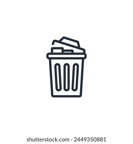 trash icon. vector.Editable stroke.linear style sign for use web design,logo.Symbol illustration.
