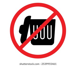 trash icon or warning sign prohibiting littering