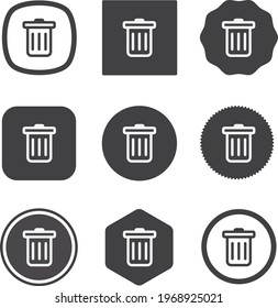 trash icon . web icon set . icons collection. Simple vector illustration.