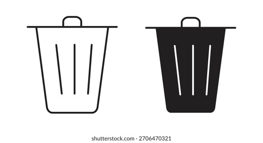 Icono de la basura para los Sitios web y el diseño plano minimalista móvil.