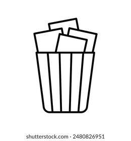 trash icon with white background vector stock illustration