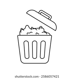 trash icon with white background vector stock illustration