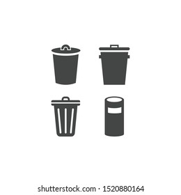 trash icons and recycle signsVector icon template color editable.trash and recycle sign isolated on white background.