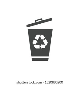 trash icons and recycle signsVector icon template color editable.trash and recycle sign isolated on white background.