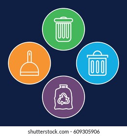 Trash icons set. set of 4 trash outline icons such as 