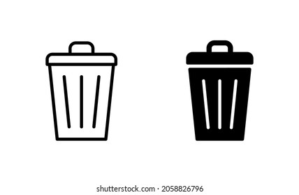Trash icons set. trash can icon. delete sign and symbol.