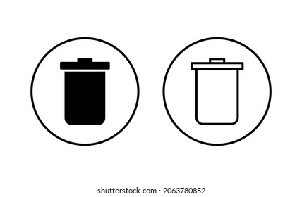 Ajuste de iconos de la papelera. icono de la papelera. signo y símbolo de eliminación.