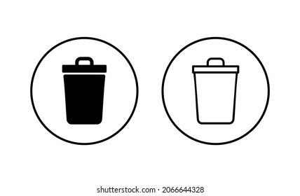 Trash icons set. trash can icon. delete sign and symbol.