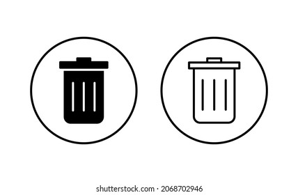 Trash icons set. trash can icon. delete sign and symbol.