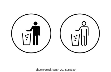 Ajuste de iconos de la papelera. icono de la papelera. signo y símbolo de eliminación.