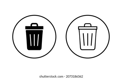 Trash icons set. trash can icon. delete sign and symbol.