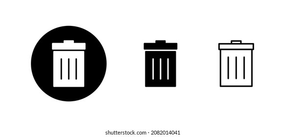Trash icons set. trash can icon. delete sign and symbol.
